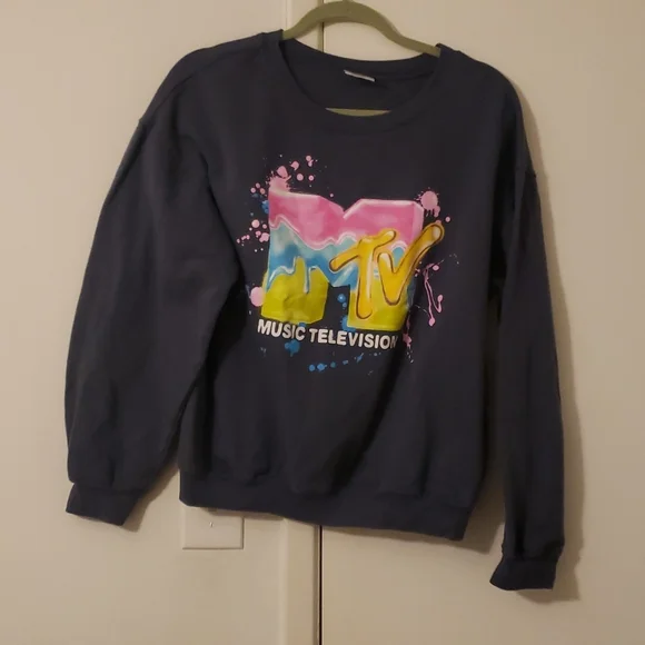 MTV Music Television Retro Graphic Sweatshirt Y2K 90s Vibeor - Picture 2 of 5